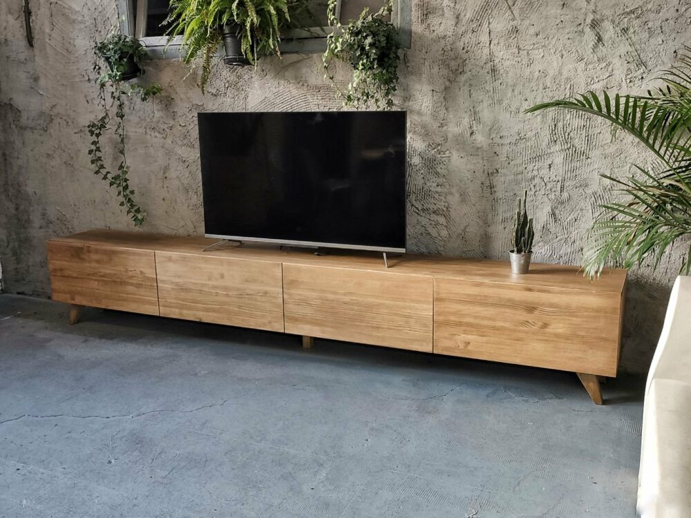 Mueble de tv de madera maciza Milån XL